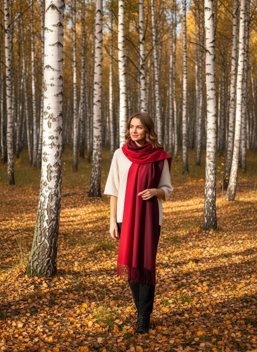 Kašmyro šalikas (bordo-raudona spalva)