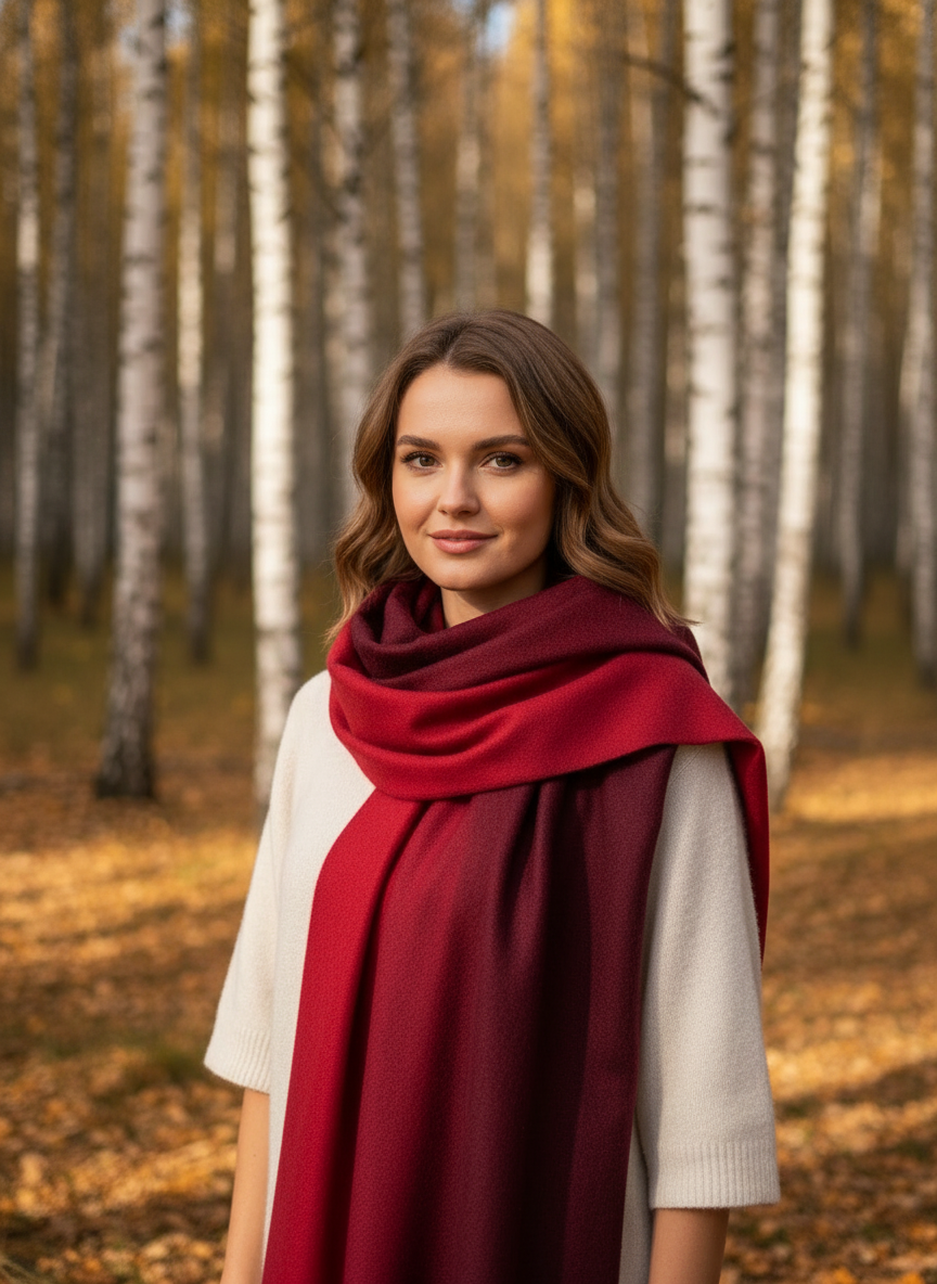 Kašmyro šalikas (bordo-raudona spalva)