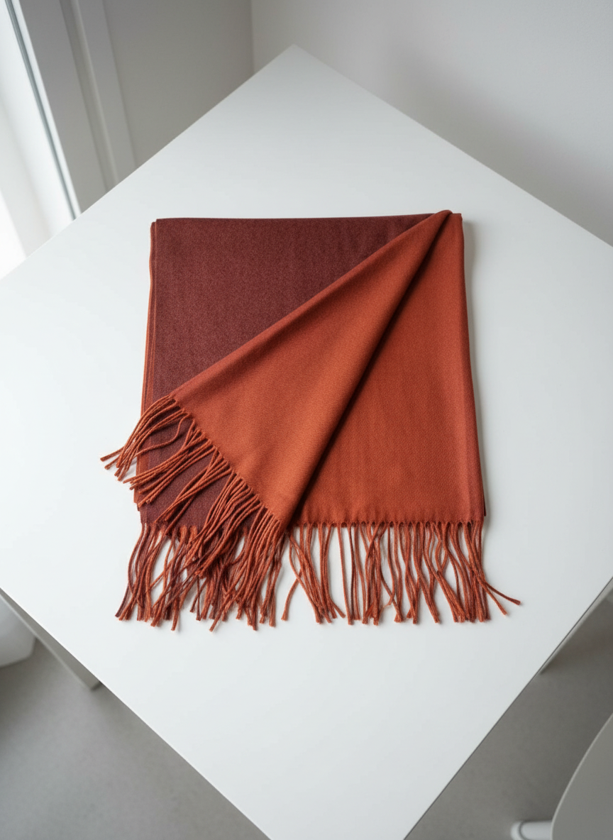 Kašmyro šalikas (ruda-oranžinė)