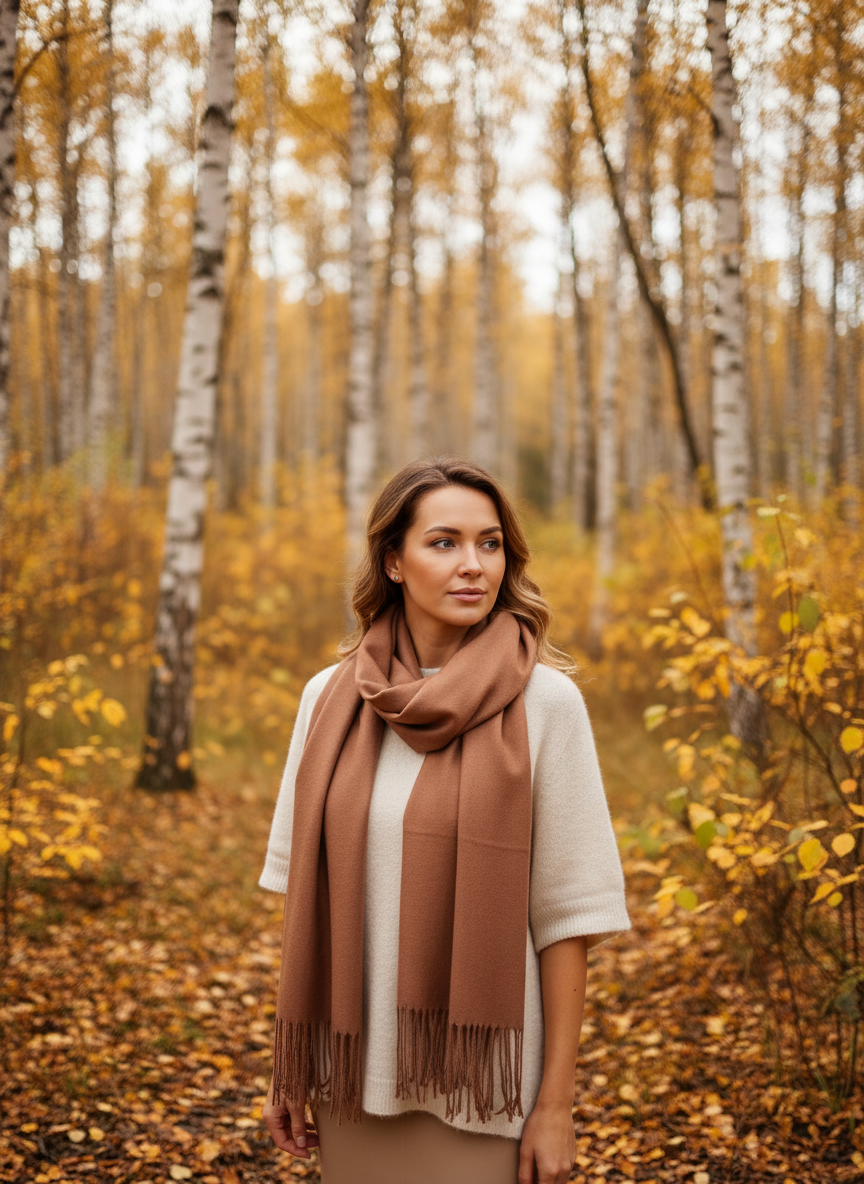 100% vilnos šalikas (smėlinė spalva)