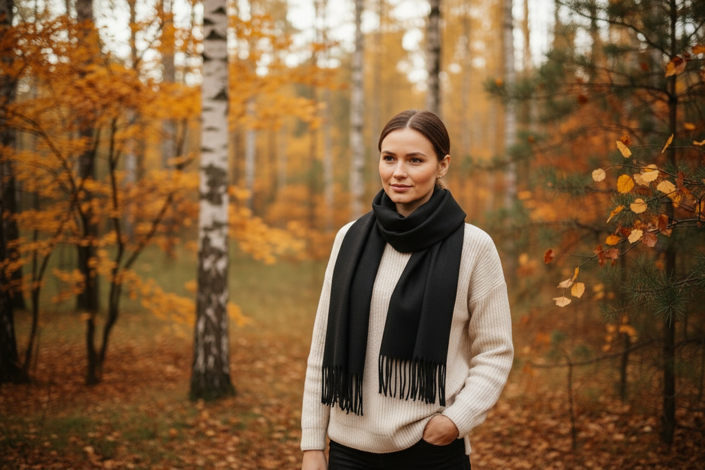 100% vilnos šalikas (juodas)